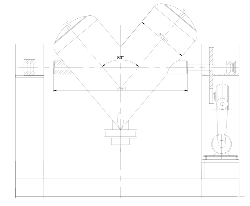 V Mixer Machine layout