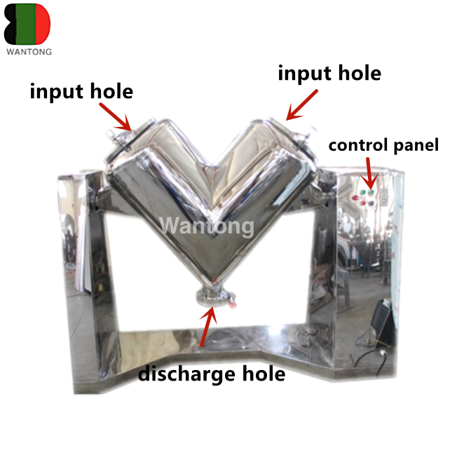 V Vertical Mixing Machine Manufacturer Full Stainless Steel Protein Food Powder Blender