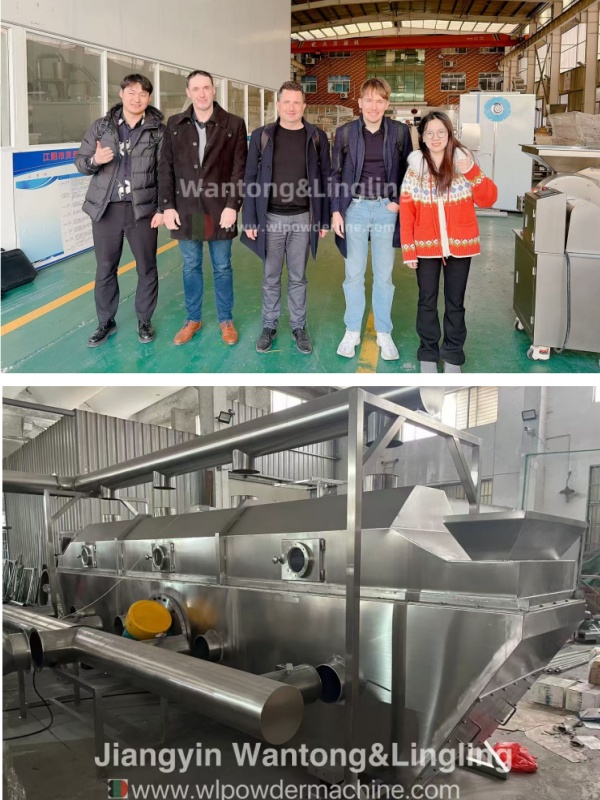 breadcrumbs drying machine vibrating fluid bed dryer test by clients
