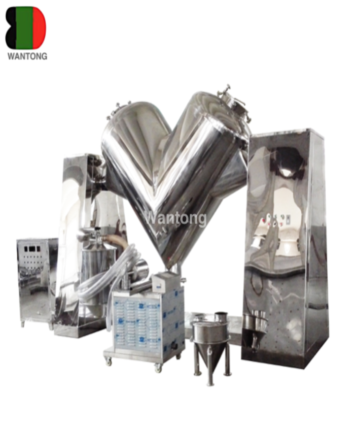 V dry fine additives tea powder granule mixer mixing machine