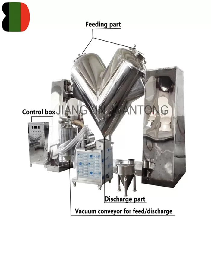 V66 shaped chemical mixing equipment manufacturers powder mixer blender machine