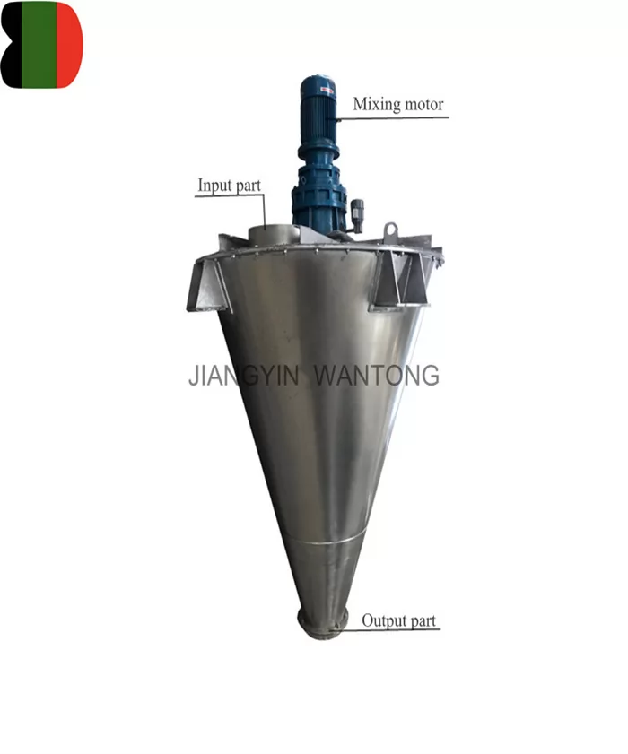 SHJ66 plastic powder mixer double spiral cone blender 